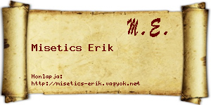 Misetics Erik névjegykártya